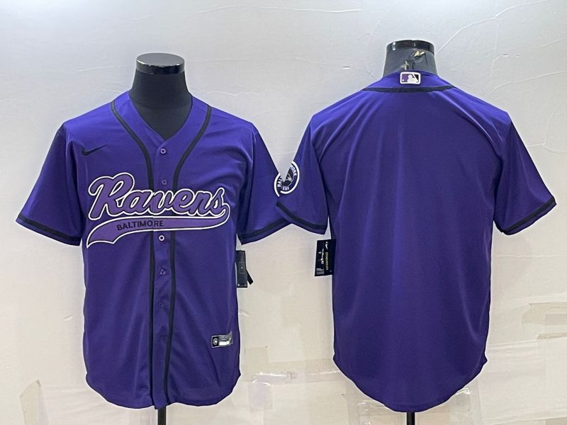 Men Baltimore Ravens Blank Purple 2022 Nike Co branded NFL Jerseys